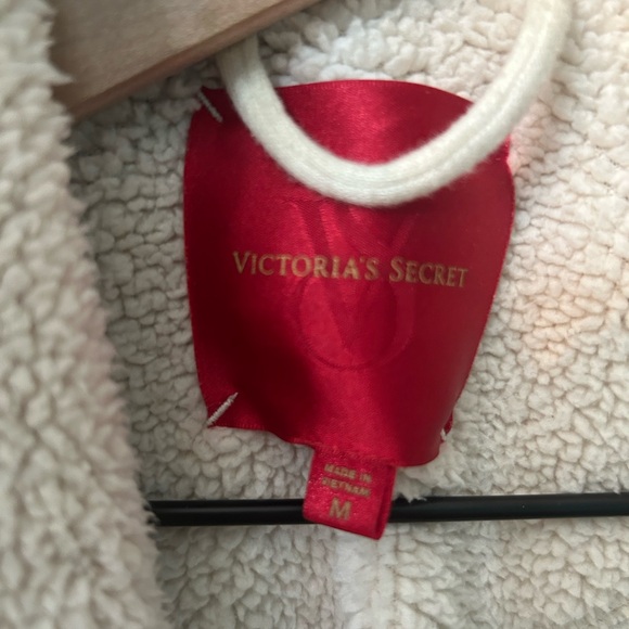 Victoria’s Secret robe Sherpa Medium striped Women's Robe blue and white - Picture 4 of 6